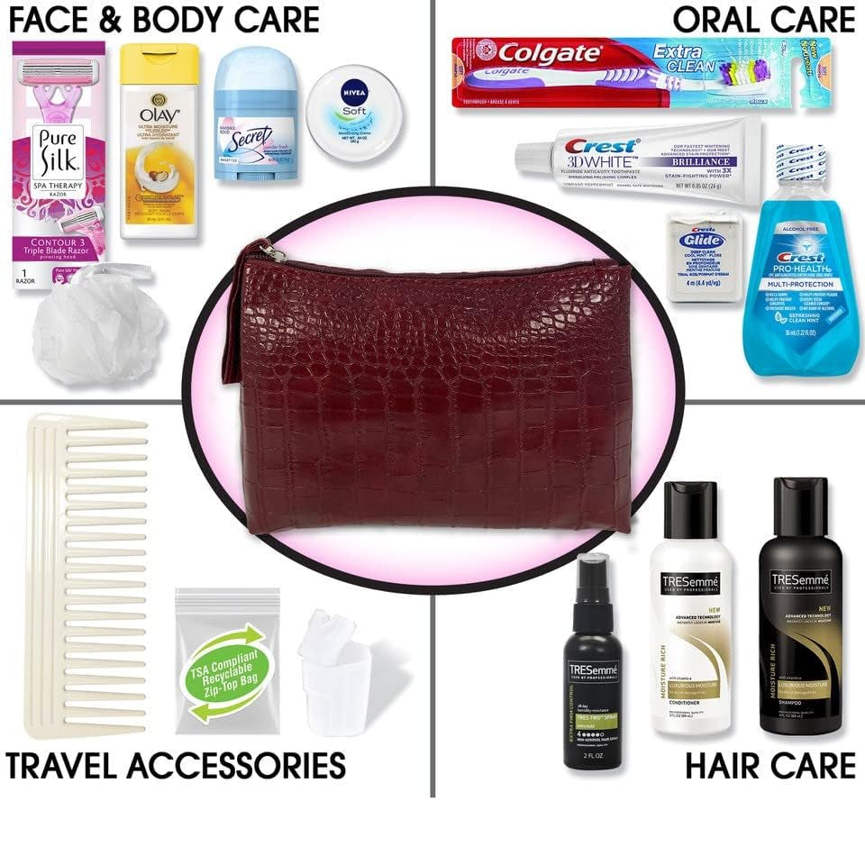 Women'S Premium 16 PC Travel Kit Featuring: Tresemme Hair Travel-Size Products and Hair and Bathing Essentials (8118)