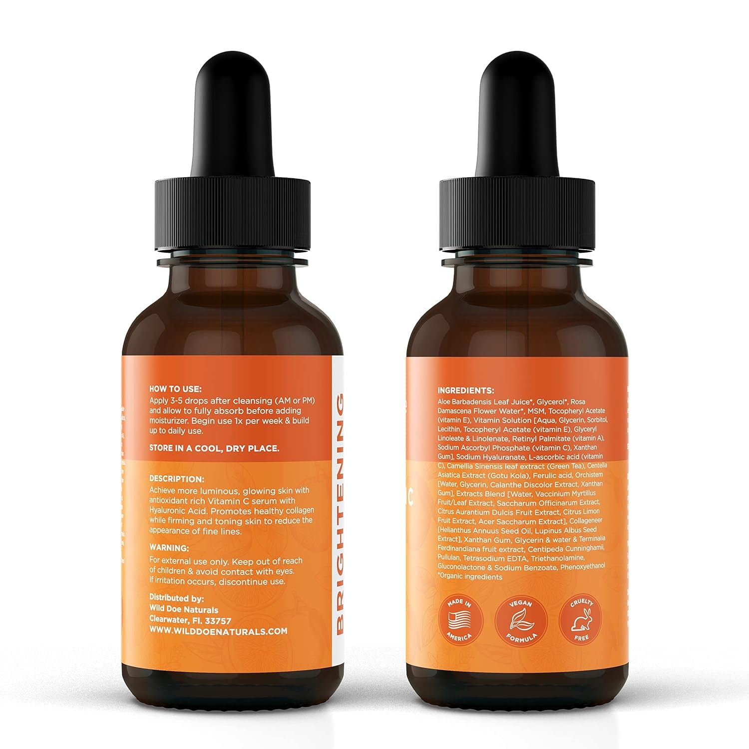 Vitamin C Serum for Face with Hyaluronic Acid - Firming anti Aging Serum, Pore Minimizer, Acne Scars and Dark Spot Remover for Face - Vitamin C Facial Serum + Ferulic Acid, Vitamin E, Green Tea -4 Oz