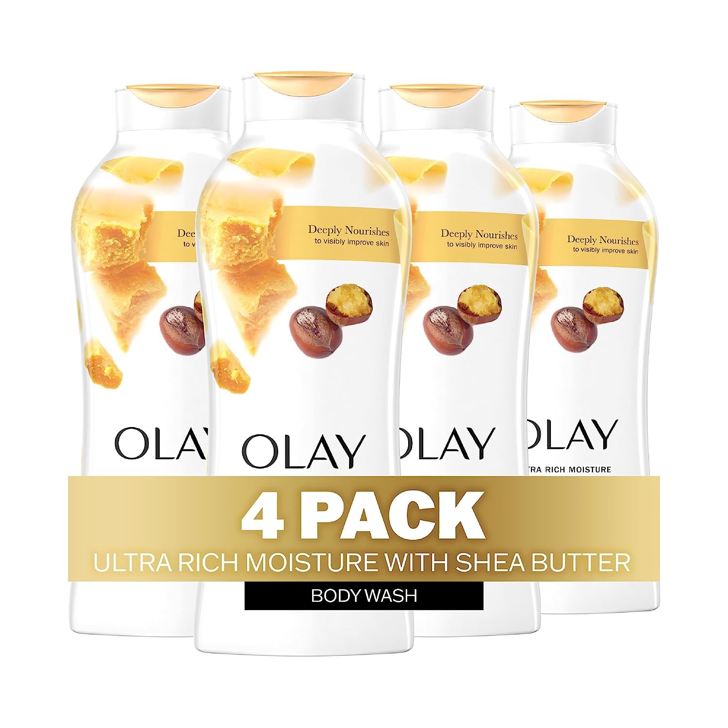 Ultra Rich Moisture Body Wash with Shea Butter, 22 Fl Oz (Pack of 4)