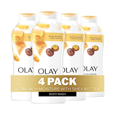 Ultra Rich Moisture Body Wash with Shea Butter, 22 Fl Oz (Pack of 4)