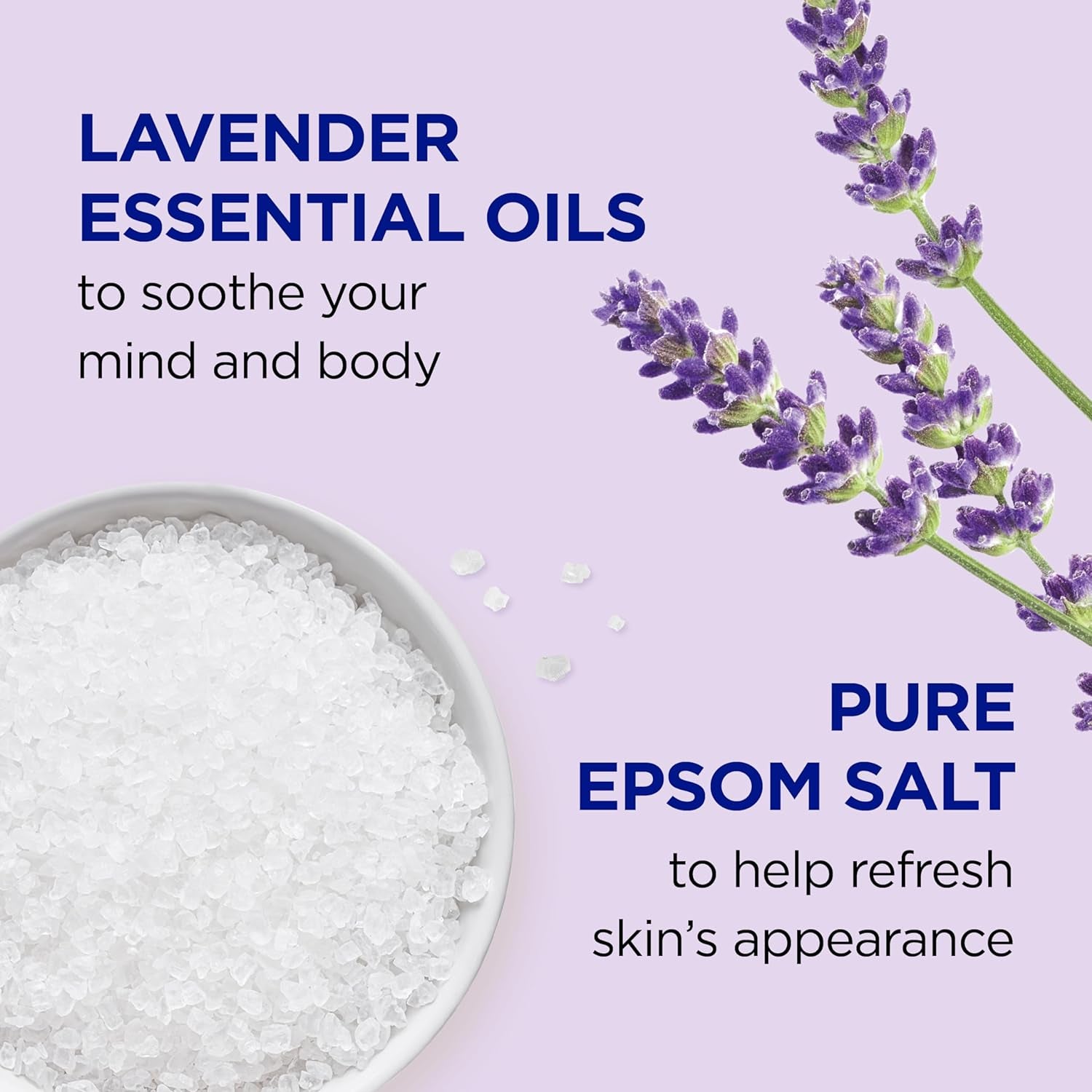 Foaming Bath with Pure Epsom Salt, Soothe & Sleep with Lavender, 34 Fl Oz (Pack of 4) (Packaging May Vary)