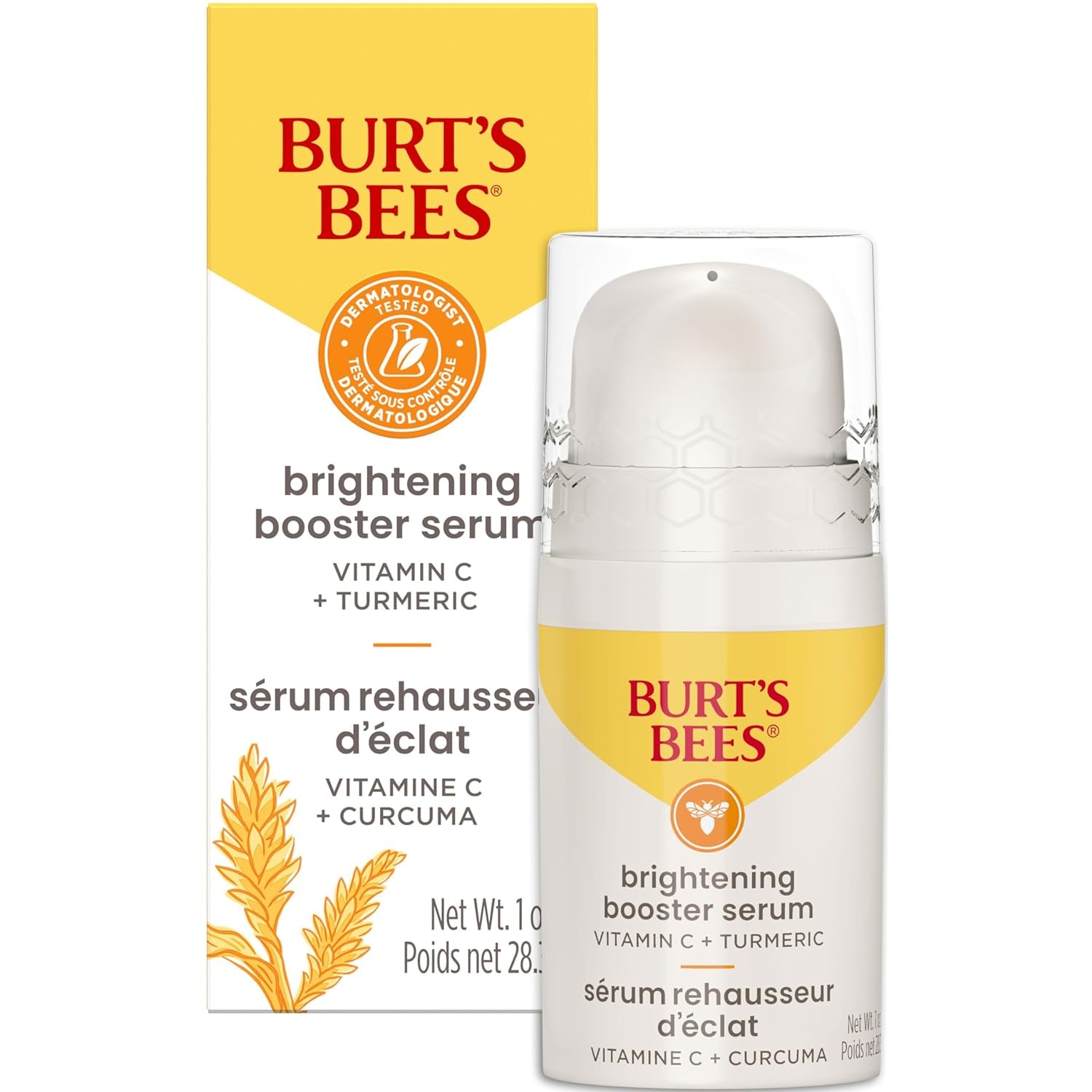 Vitamin C Turmeric Face Serum, Brightens Skin & Visibly Reduces Dark Spots, Fine Lines & Wrinkles, Naturally Hydrating, Lightweight - Brightening Booster Serum (1 Oz)