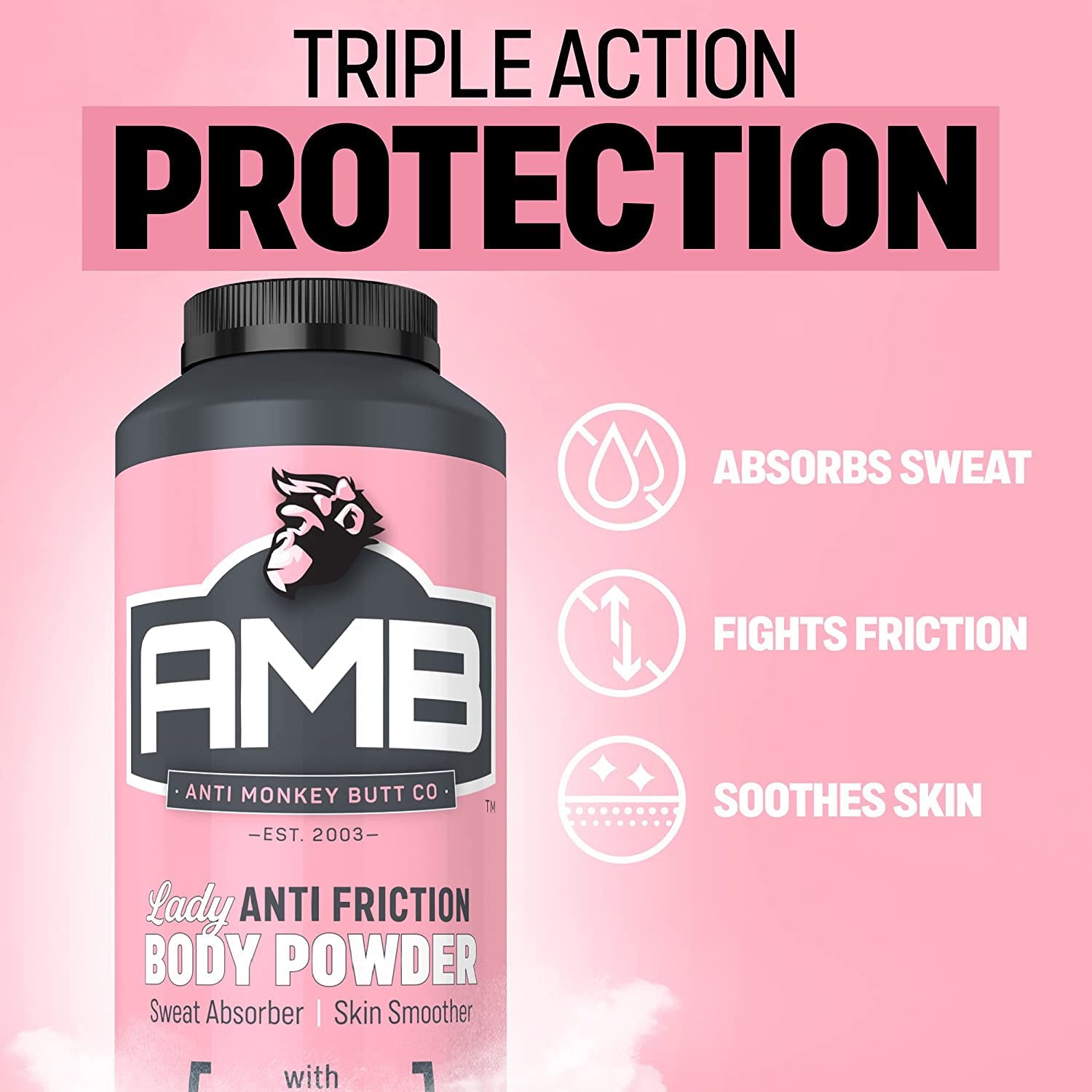 Body Powder for Women, Talc Free anti Chafing and Sweat Absorbing Powder with Clamine, Hypoallergenic Formula, 8 Oz