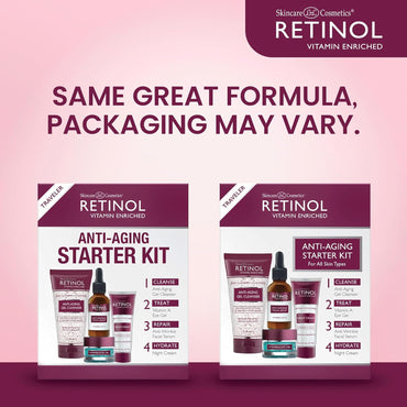 Anti-Aging Starter Kit – the Original  for a Younger Look – [4] Conveniently Sized Products Perfect for Travel or First Time Try – Cleanse, Treat, Repair & Hydrate On-The-Go