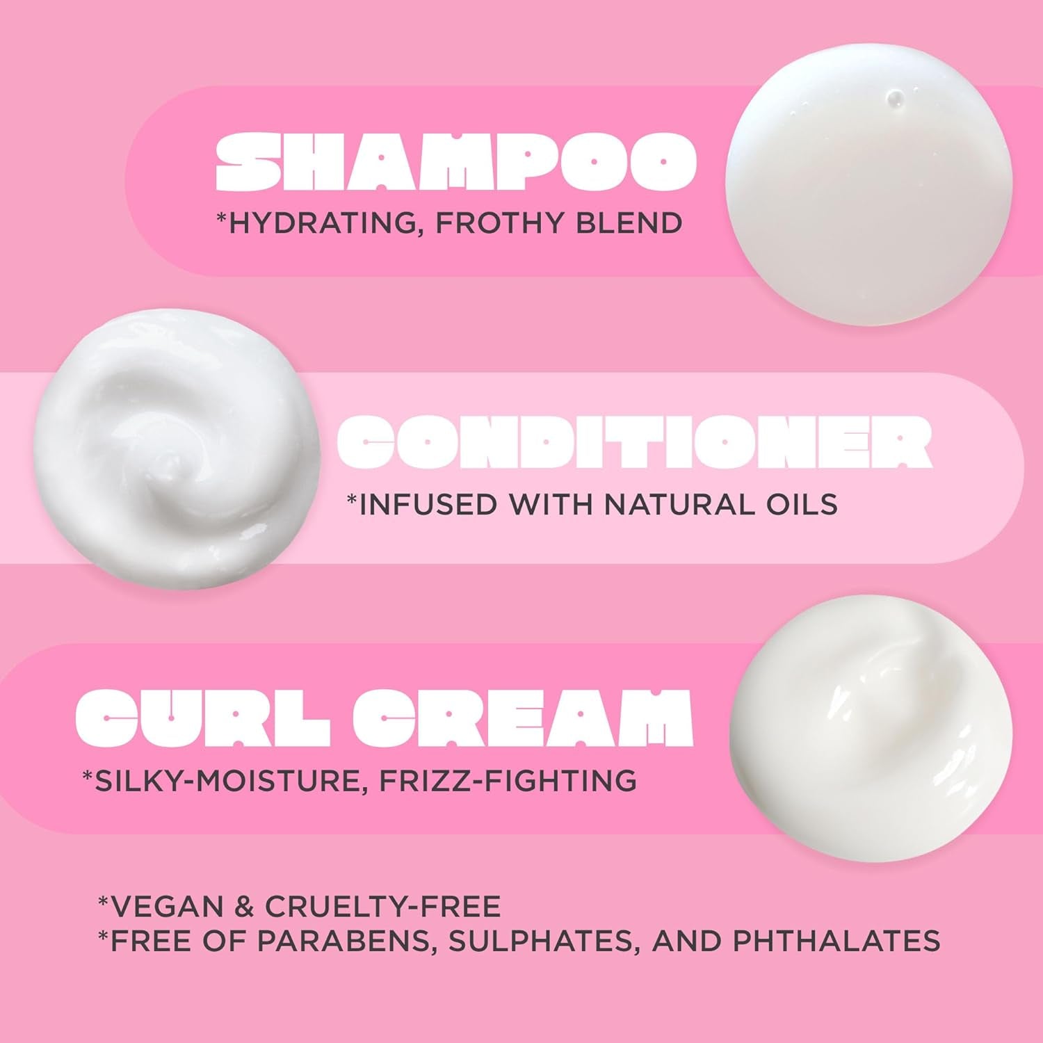 Curl Friend Curl Defining Shampoo, Conditioner & Cream Set - Avocado & Argan Oil Curly Hair Products - Anti-Frizz, Cruelty Free & Vegan Gift Set