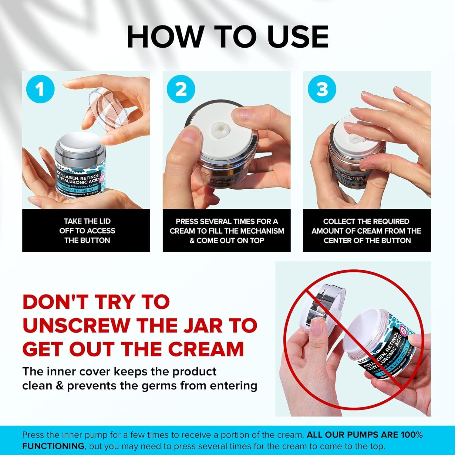 Face Moisturizer Collagen Cream - anti Aging Neck and Décolleté - Made in USA Day & Night Face Cream - Moisturizing, Lifting & Recovery – 1.7Oz