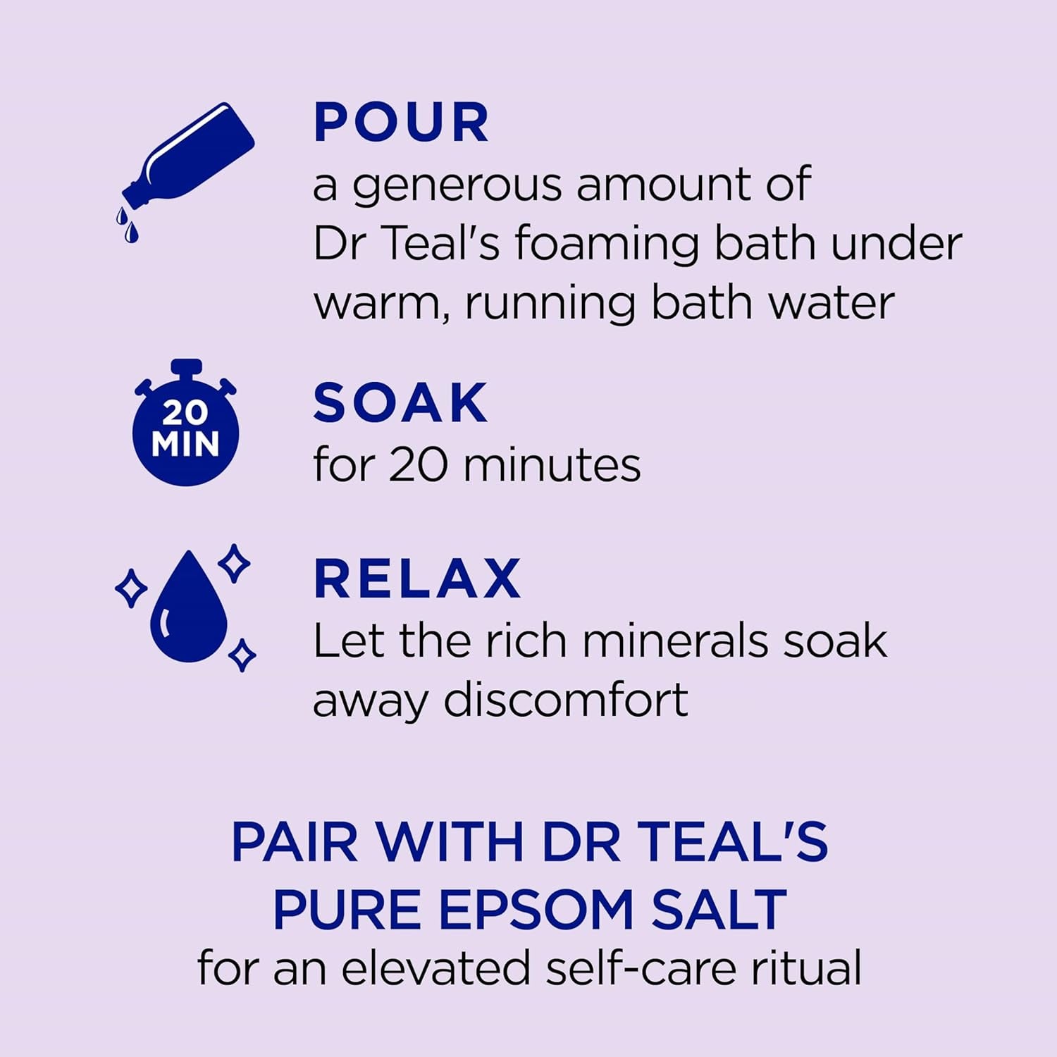 Foaming Bath with Pure Epsom Salt, Soothe & Sleep with Lavender, 34 Fl Oz (Pack of 4) (Packaging May Vary)