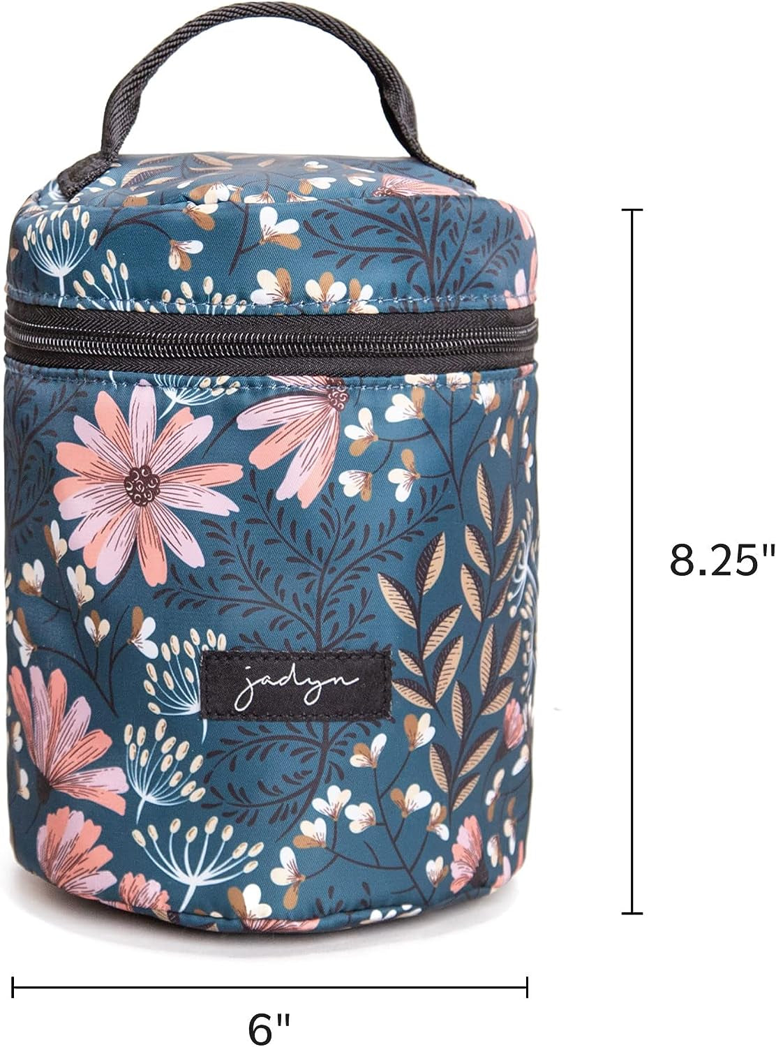 Cosmetic Zip Makeup Bag, Tavel Cosmetic Pouch for Toiletries, Make Up, and Accessories, Water Resistant Travel Makeup Bags for Women, Designs (Navy Floral)