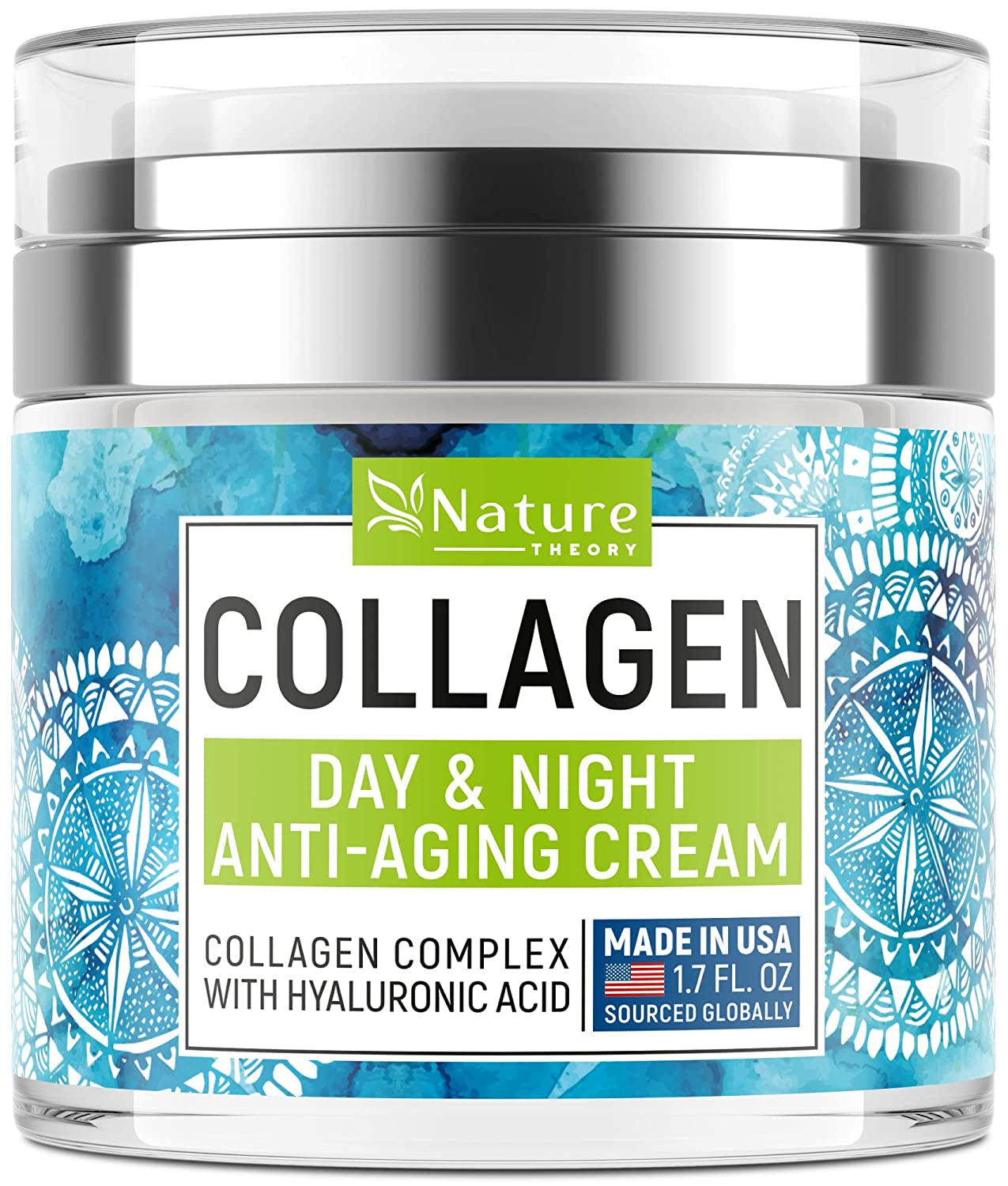 Face Moisturizer Collagen Retinol Cream with Hyaluronic Acid - Day & Night Cream - Skin Tightening Cream for Face - anti Aging Face Cream - 1.7Oz