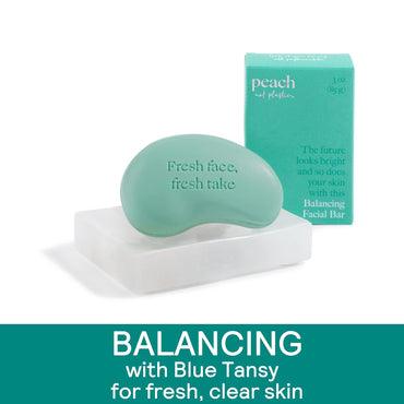 Facial Cleanser | Balancing Face Soap with Blue Tansy | Bar Soap for Oily & Combination Skin | No Plastic Waste, Plant-Based, Vegan | 3Oz