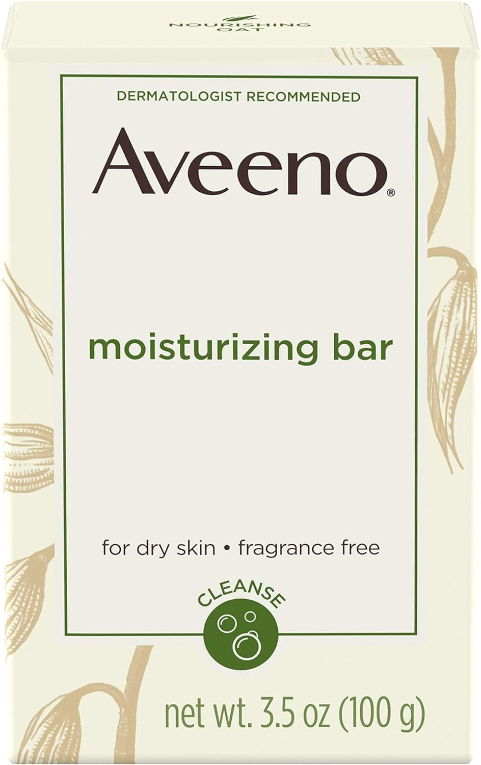 Gentle Moisturizing Bar Facial Cleanser with Nourishing Oat for Dry Skin, Fragrance-Free, Dye-Free, & Soap-Free, 3.5 Oz (Pack of 4)