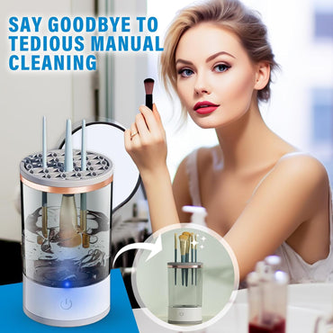 Makeup Brush Cleaner, USB Rechargeable Cosmetic Brush Cleaner, Electric Makeup Brush Cleaner Machine, Portable Make up Brush Cleaner Tools for All Size Makeup Brushes