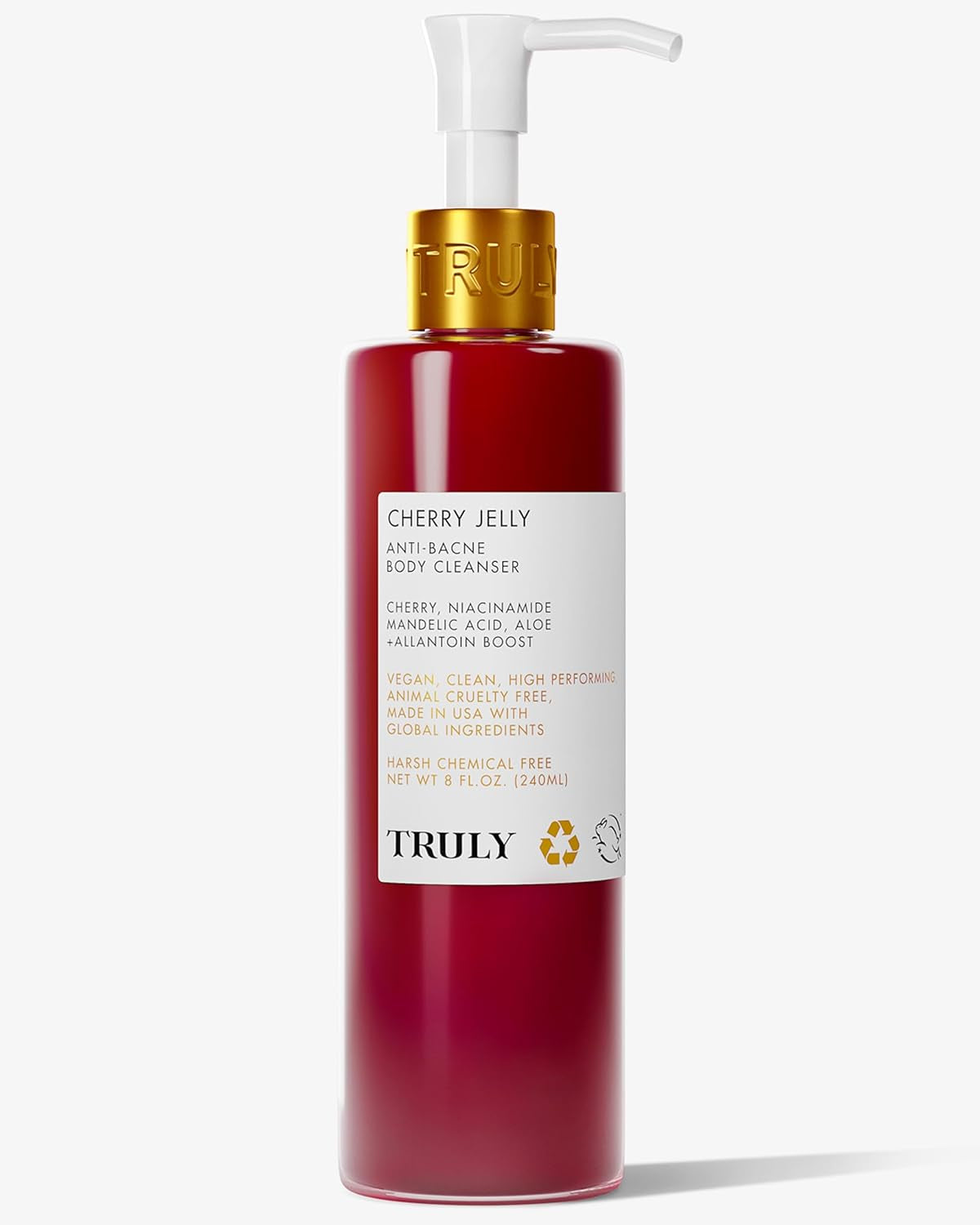 Beauty Cherry Jelly Body Acne Wash with Soothing Cherry Niacinamide, Hydrating Allantoin, & Mandelic Acid - Award Winning Back Acne Treatment Body Wash Cleanser & Dark Spot Remover