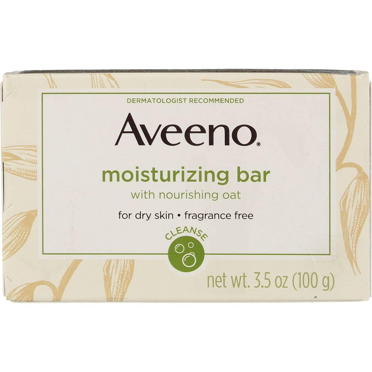 Gentle Moisturizing Bar Facial Cleanser with Nourishing Oat for Dry Skin, Fragrance-Free, Dye-Free, & Soap-Free, 3.5 Oz (Pack of 4)