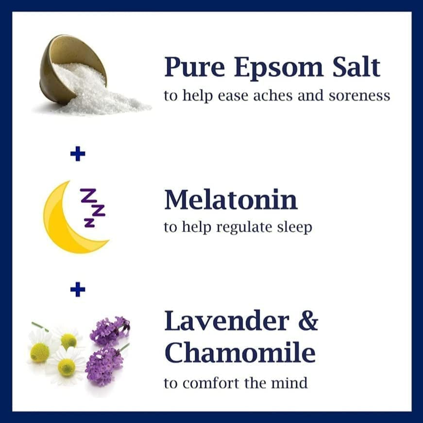 Melatonin Gift Set for Better Sleep - Epsom Salt Soak, Bath, Body Wash, Body Oil & Lotion - at Home Spa Kit