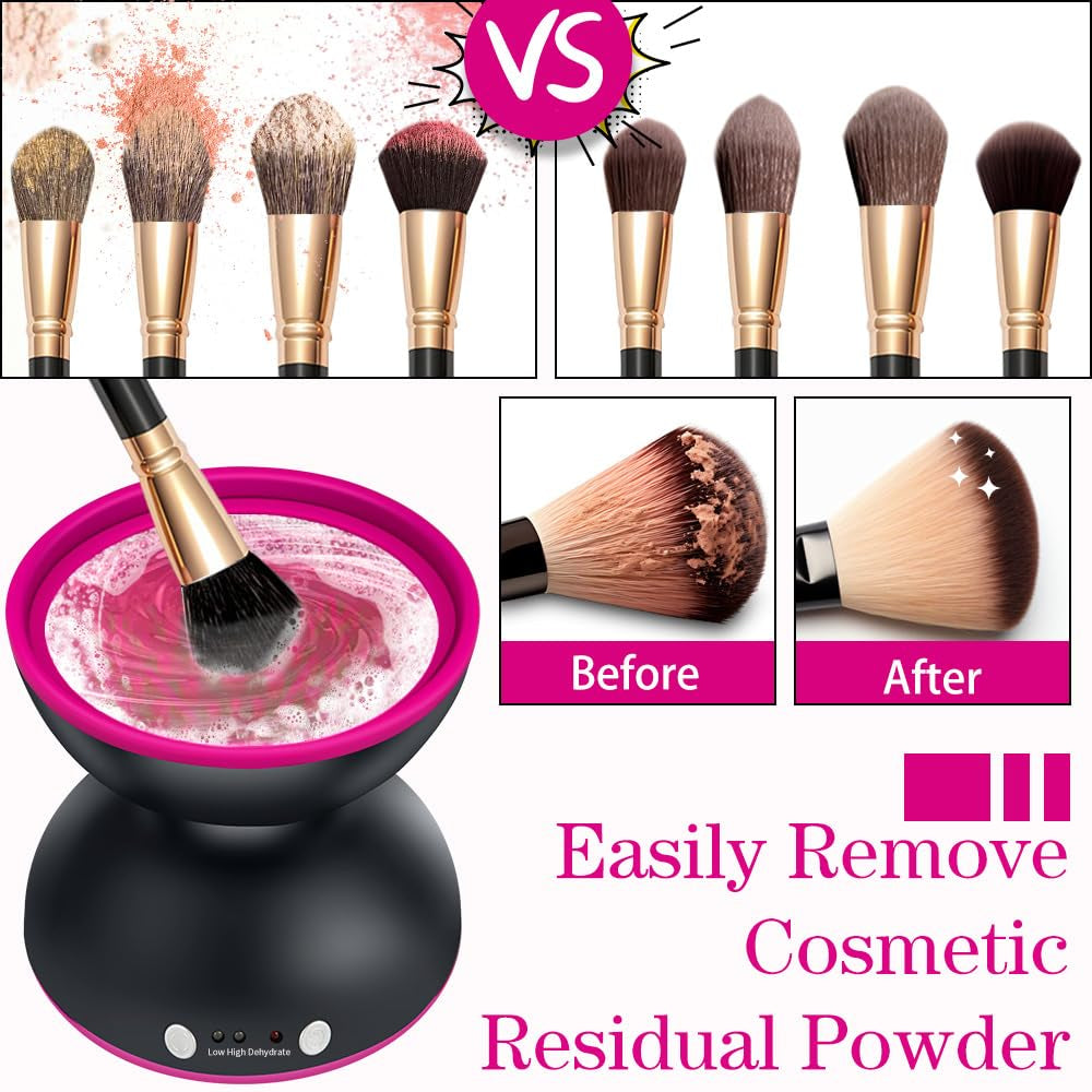 Makeup Brush Cleaner Machine, Electric Makeup Brush Cleaner, 1200Mah USB Rechargeable Portable Automatic Make up Brush Cleaner Cleanser Machine, for All Size Cosmetic Brushes, Gift for Women Girls