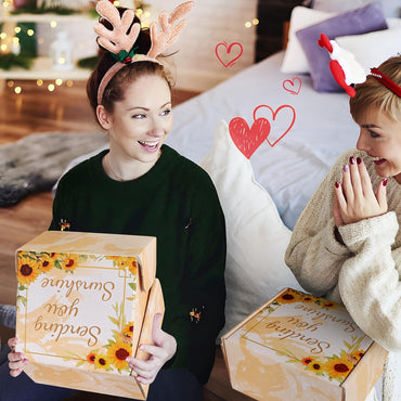 Birthday Gifts for Women,  8-Pcs Sunflower Style Gift Basket for Women, Get Well Soon Self Care Relaxing Spa Gifts for Her Women New Mom Sister Coworker, Christmas Birthday Gifts Ideas
