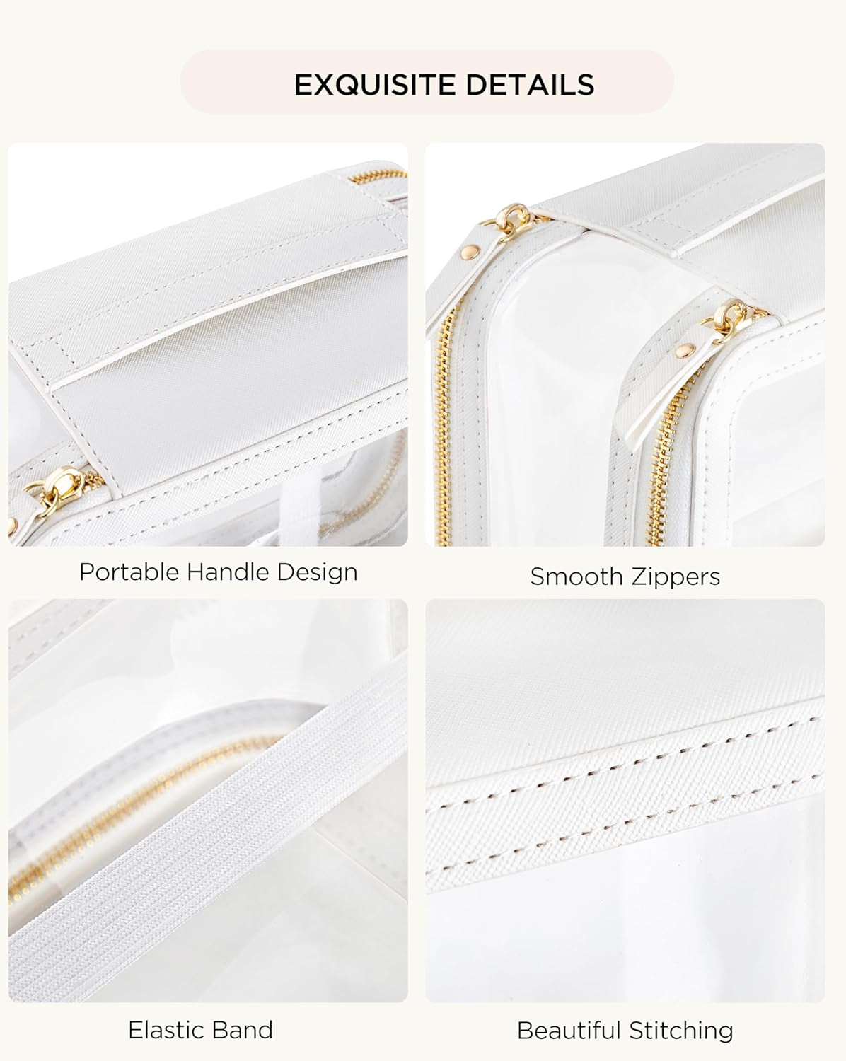 Clear Makeup Bag Toiletry Bag Double Layer Travel Large Clear Cosmetic Bag with Zipper, Big Make up Bag Organizer Women Traveling TSA Approved Transparent Bag Car for Essentials