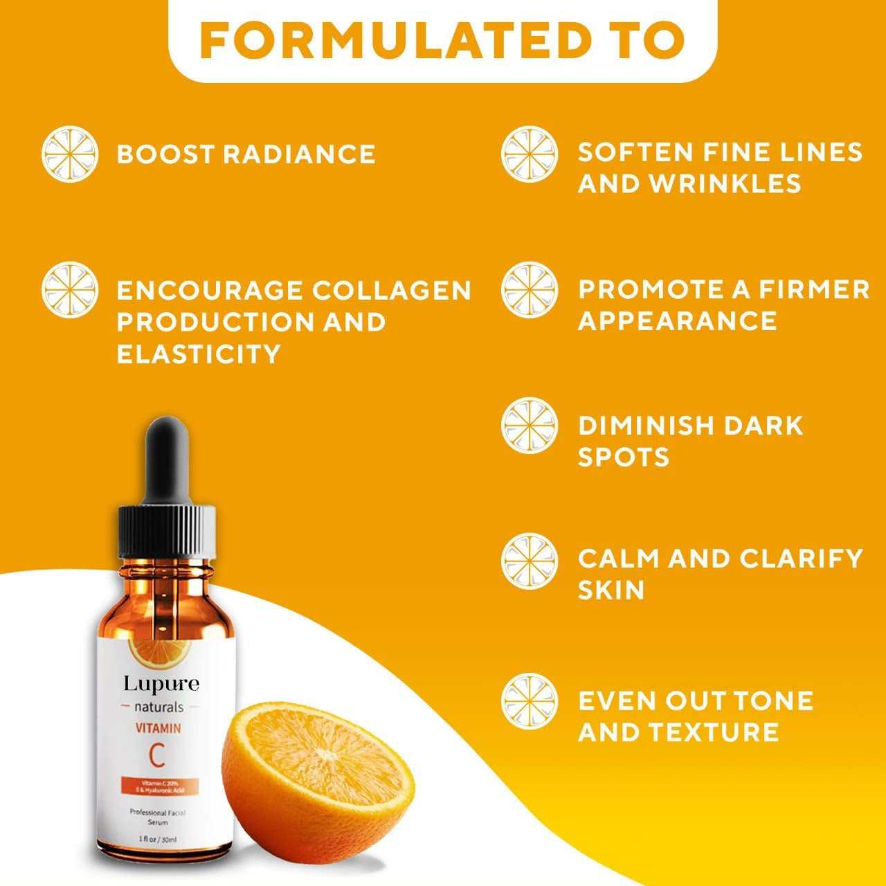Professional Vitamin C Face Serum 20%, anti Aging Facial Super Vit C Serum with Hyaluronic Acid & Vitamin E for Dark Spots, Skin Care, Christmas Gift & Stocking Stuffers | 1 Fl. Oz