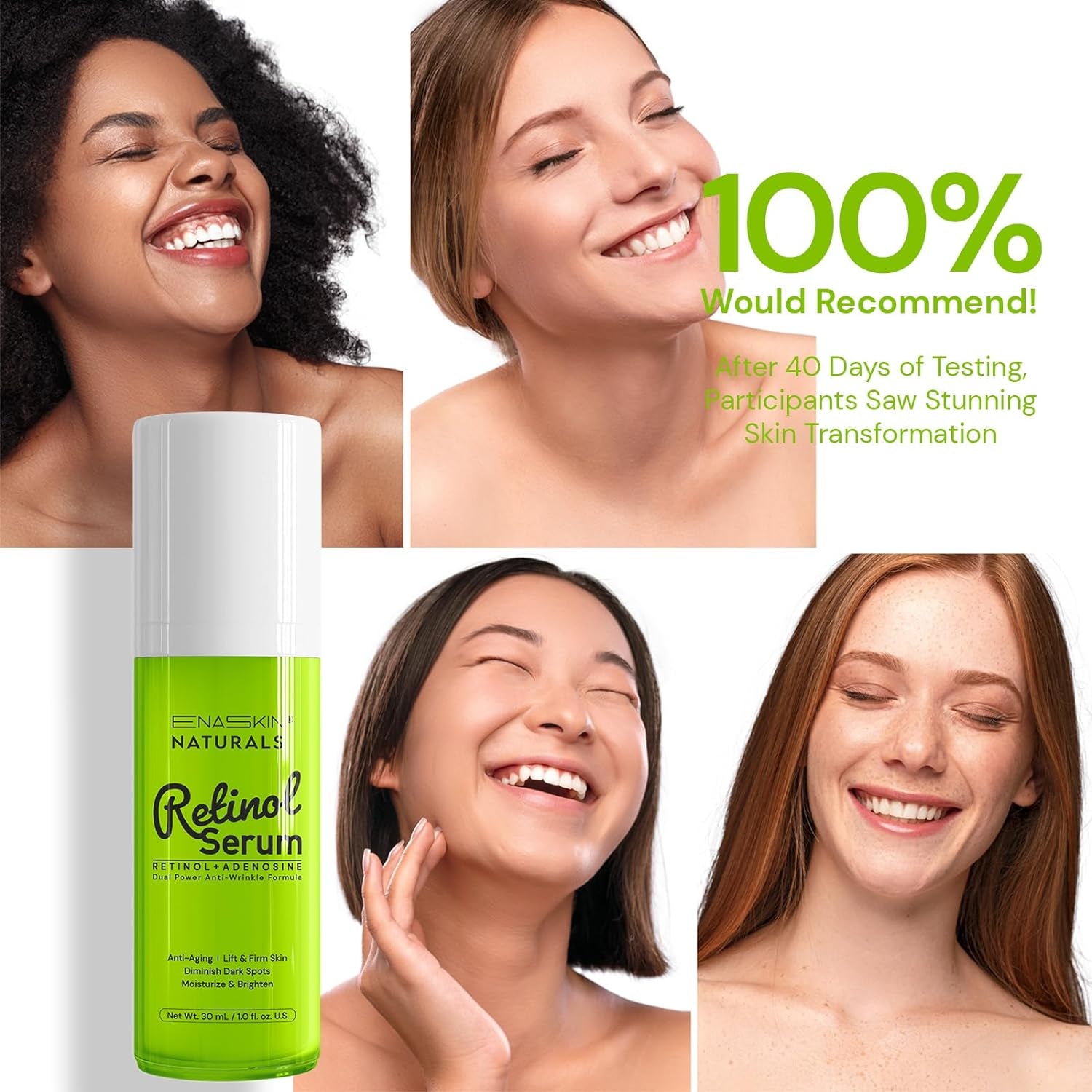 Anti Aging Retinol Facial Serum:  Serum for Face - Wrinkles Reducer Treatment with Retinol & Collagen & Hyaluronic Acid & Nicotinamide, Brightening & Firming Skincare Lotion