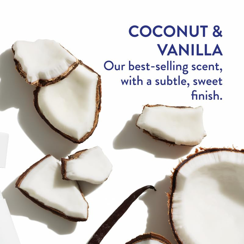 Body Wash Contains Naturally Derived Ingredients | for Women & Men, Sulfate, Paraben, & Dye Free Leaving Skin Soft and Hydrated | Coconut & Vanilla 18 Oz - 2 Pk