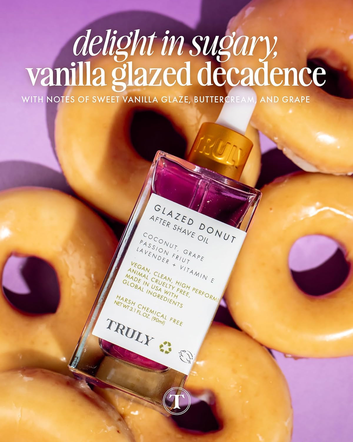 Beauty Glazed Donut after Shave Oil - Razor Bumps Treatment for Women, Razor Bump and Ingrown Hair Treatment for Bikini Area - 3.1 OZ