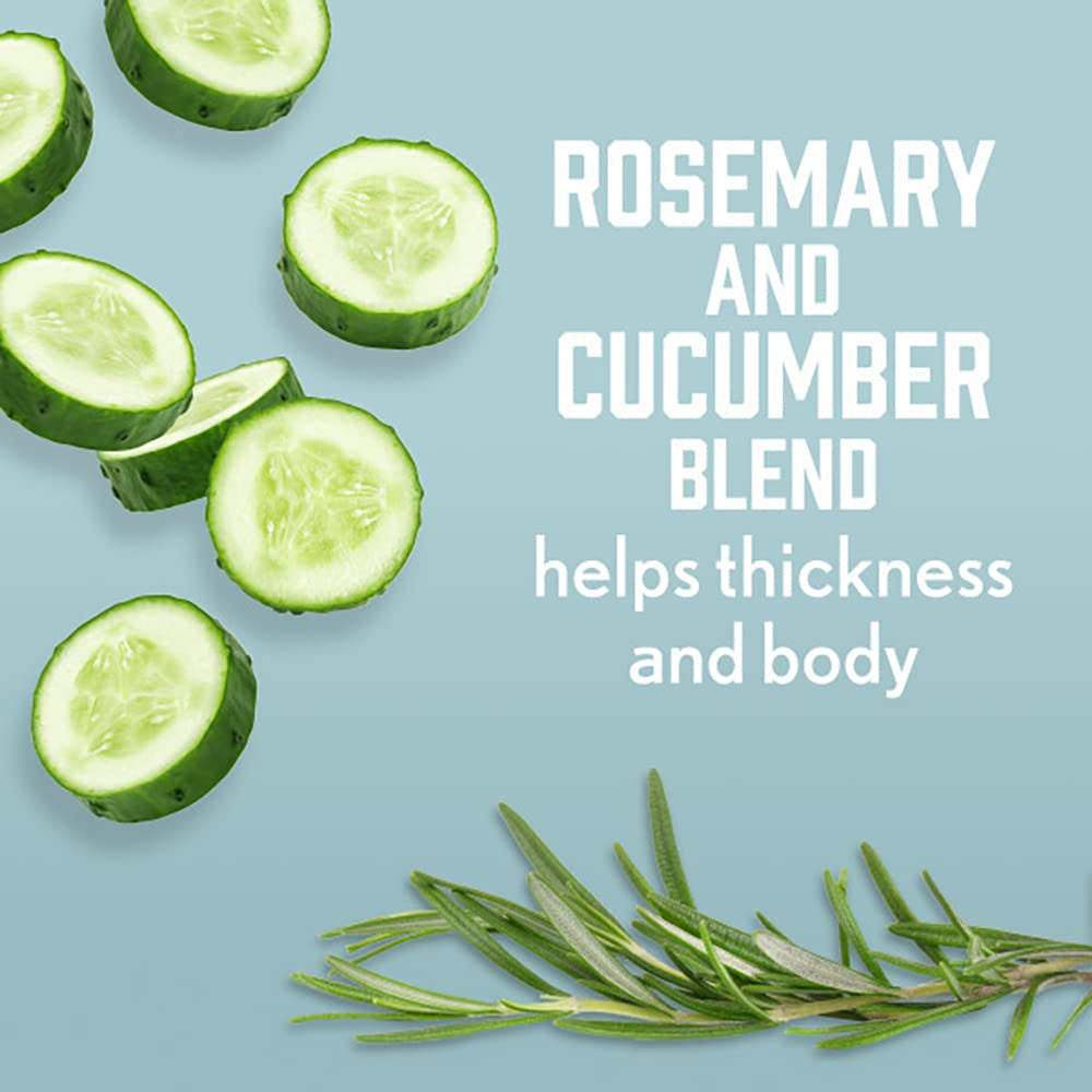 Fresh Greens Shampoo + Conditioner with Rosemary, Peppermint & Cucumber to Thicken & Nourish, Clarifying & Volumizing Shampoo for Thin or Fine Hair, Paraben-Free, 12 Fl Oz