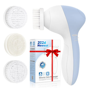 Facial Cleansing Brush Face Scrubber:  3 In1 JBK-D Electric Exfoliating Spin Cleanser Device Waterproof Deep Cleaning Exfoliation Rotating Spa Machine - Electronic Skin Care Wash Spinning