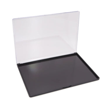 Magnetic Makeup Palette with Clear Top, Empty Eyeshadow Pan Dispensing Storage Box with 40Pcs Adhesive Metal Stickers for DIY Cosmetics Blush Powder(Xl Large - 9.25"X6.57")