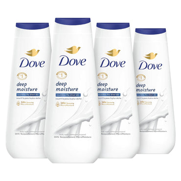 Body Wash Deep Moisture 4 Count for Dry Skin Moisturizing Skin Cleanser with 24Hr Renewing Micromoisture Nourishes the Driest Skin 20 Oz