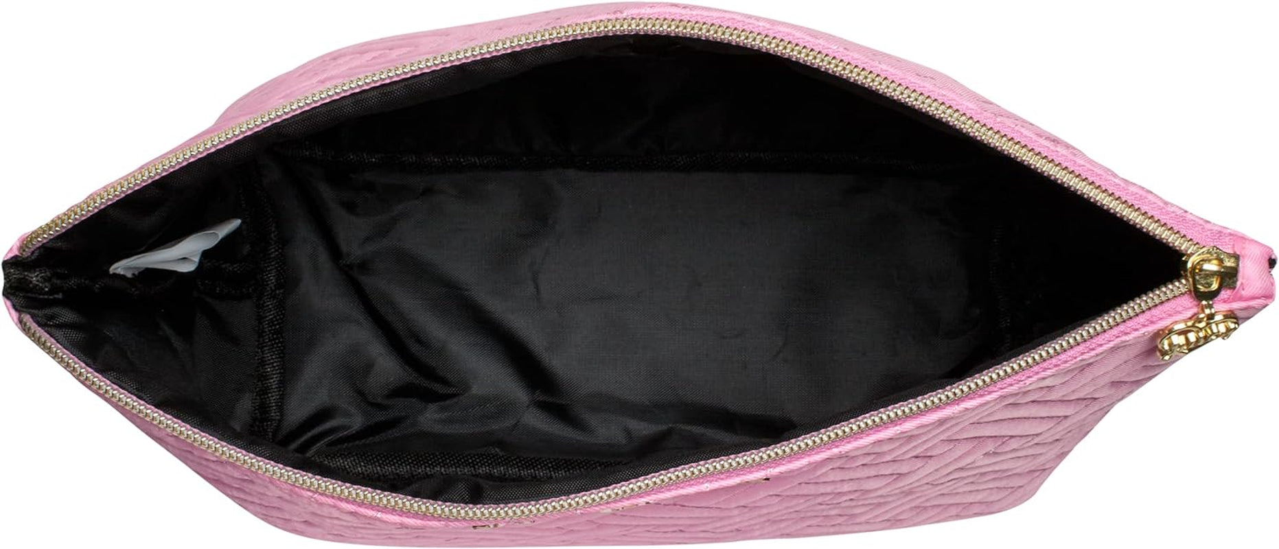 Women'S Cosmetics Bag - Travel Makeup and Toiletries Top Zip Wedge Pouch, Size One Size, Quilted Pebble