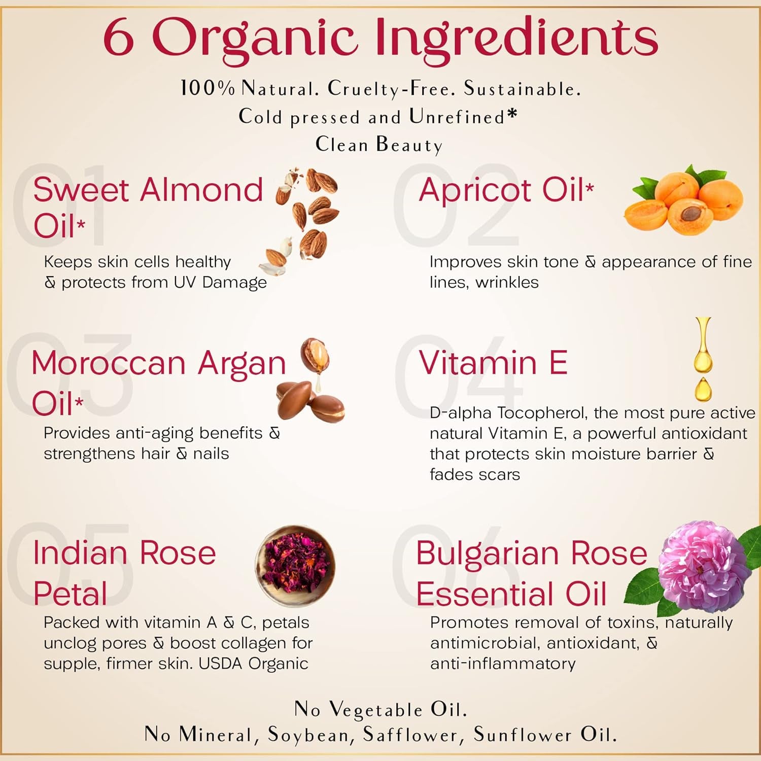 Rosé Oil - Organic Oil for Face, Body, Hair, Nails & Aromatherapy | Bulgarian Rose Essential Oil & Organic Floating Rose Petals | Moisturizer for Women & Men - 4 Fl Oz