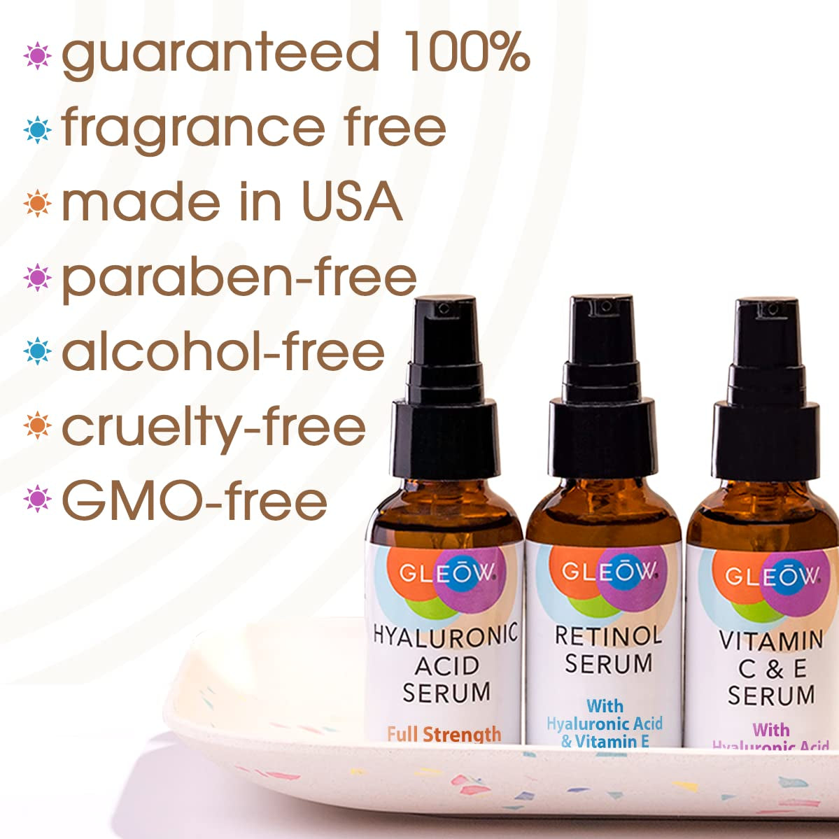 Retinol Serum for Face - Vitamin C Face Serum with Hyaluronic Acid Serum for Face, Vitamin C Serum for Face, Retinol for Face anti Aging Serum, Glow Face Serum 3X2Oz