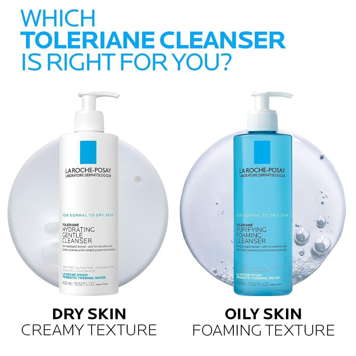 Toleriane Hydrating Gentle Face Cleanser, Daily Facial Cleanser with Niacinamide and Ceramides for Sensitive Skin, Moisturizing Face Wash for Normal to Dry Skin, Fragrance Free