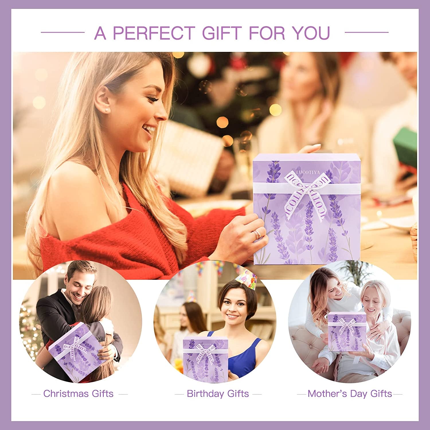 Gifts for Women, Bath and Body Works, Birthday Gifts for Women Spa Gifts Baskets for Women Bubble Bath for Women Lavender Gifts for Women Mom Her Female Sister Wife Wine Tumbler Purple Womens Gifts