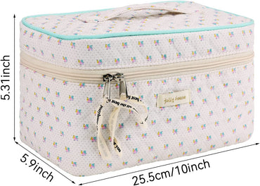 Makeup Bag Cosmetic Bag for Women,Cotton Large Travel Makeup Organizer Bag,Toiletry Bag for Women for Toiletries Accessories Brushes