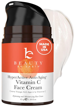 Hyperactive anti Aging Vitamin C Face Cream - Made in USA with Natural & Organic Ingredients, Face Moisturizer for Women & Men, Day & Night Cream, anti Wrinkle Face Skin Lotion