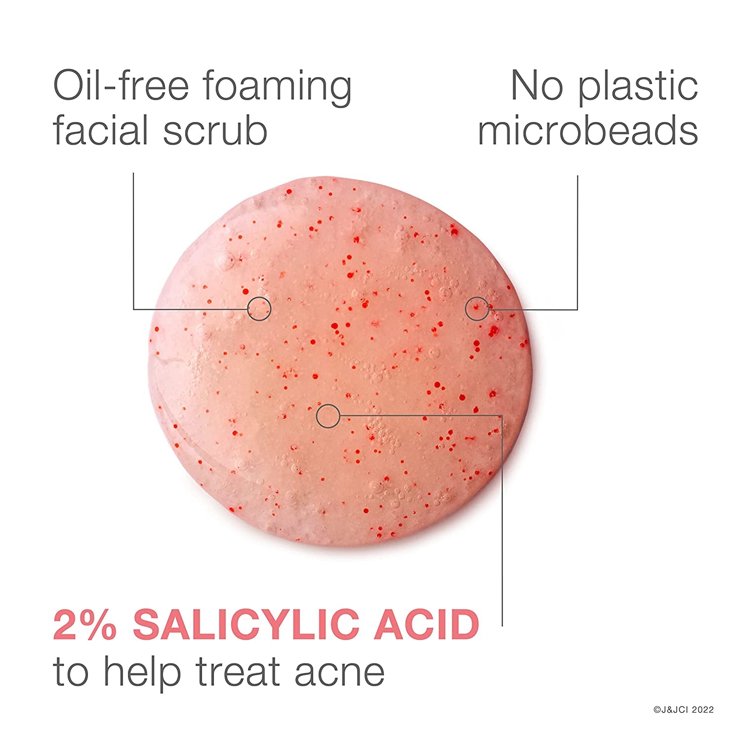 Oil Free Pink Grapefruit Acne Treatment Face Wash with Vitamin C, 2% Salicylic Acid, Gentle Foaming Facial Scrub to Treat & Prevent Breakouts, 6.7 Fl Oz, Pack of 3