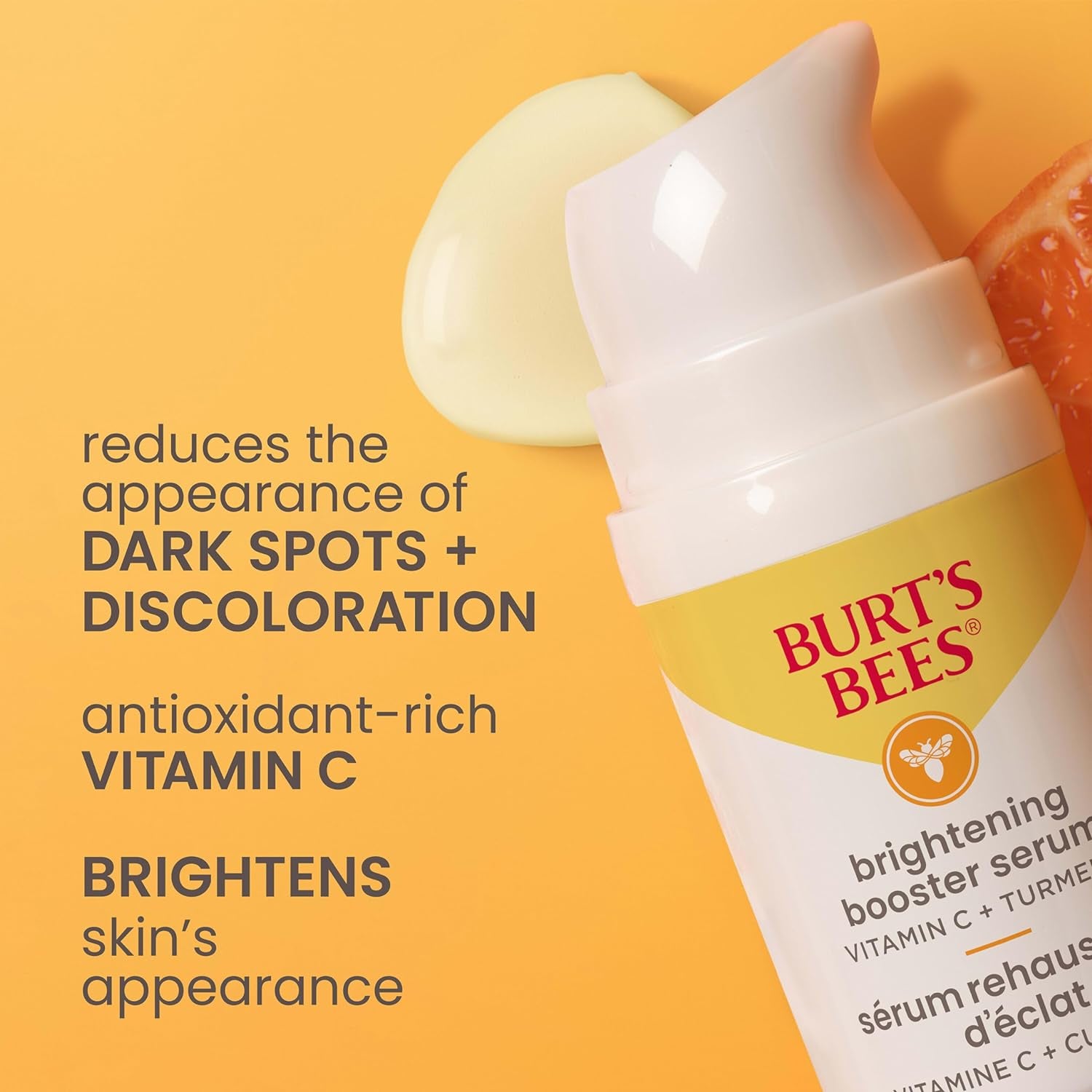 Vitamin C Turmeric Face Serum, Brightens Skin & Visibly Reduces Dark Spots, Fine Lines & Wrinkles, Naturally Hydrating, Lightweight - Brightening Booster Serum (1 Oz)