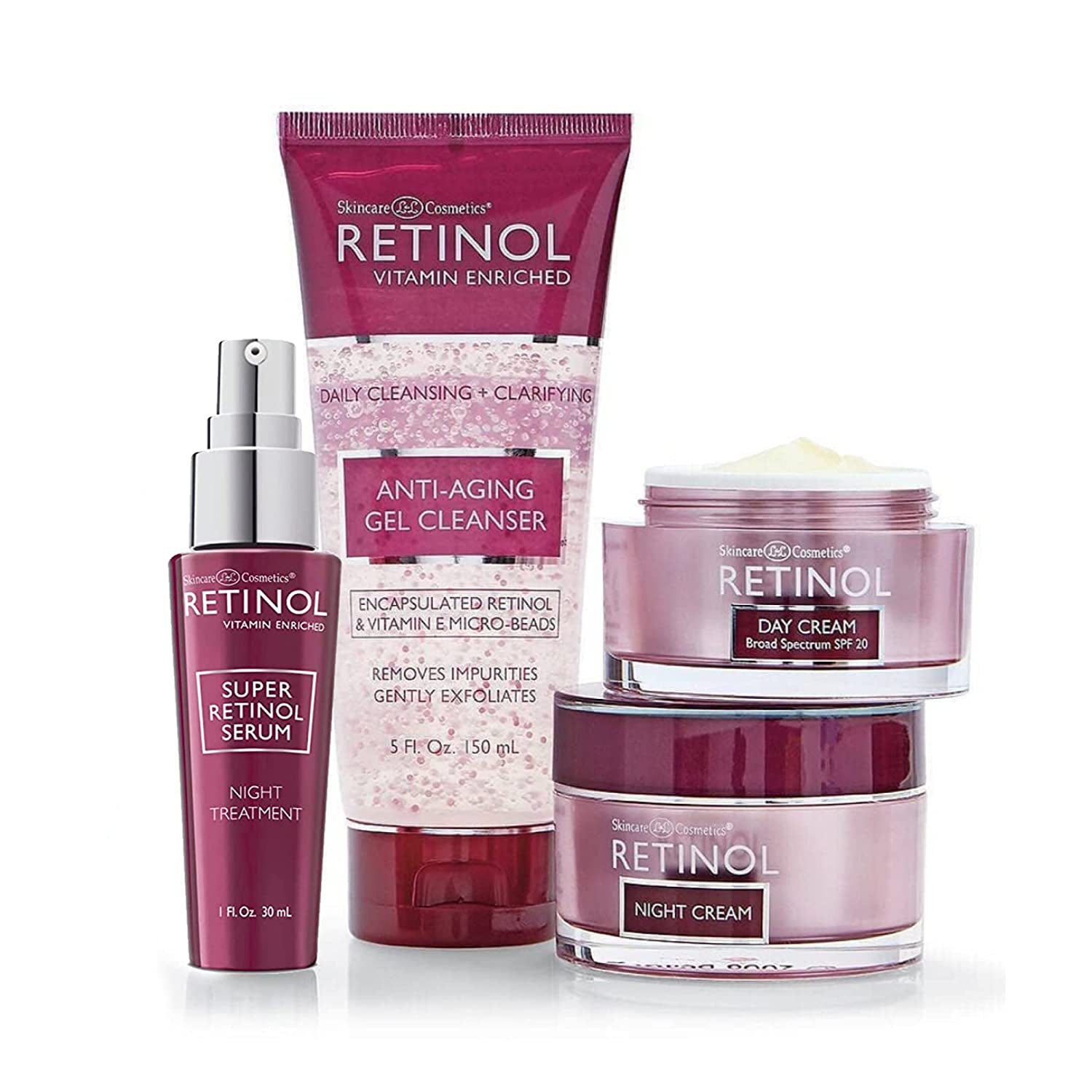 Anti-Aging Starter Kit – the Original  for a Younger Look – [4] Conveniently Sized Products Perfect for Travel or First Time Try – Cleanse, Treat, Repair & Hydrate On-The-Go