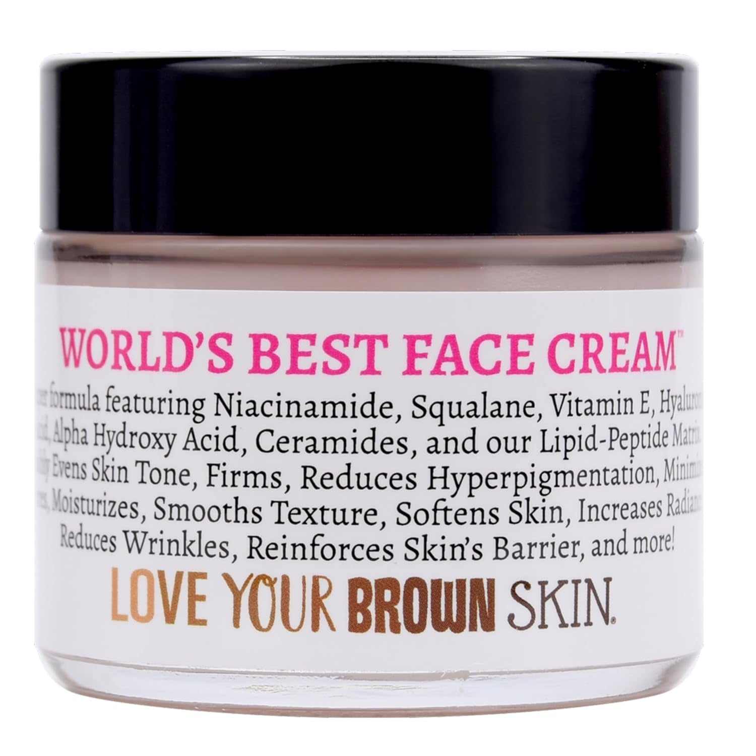 World’S Best Face Cream™ for Skin-Of-Color, anti Aging Reverse Signs of Aging Hydrates Niacinamide Squalane Hyaluronic Acid, 2 Oz