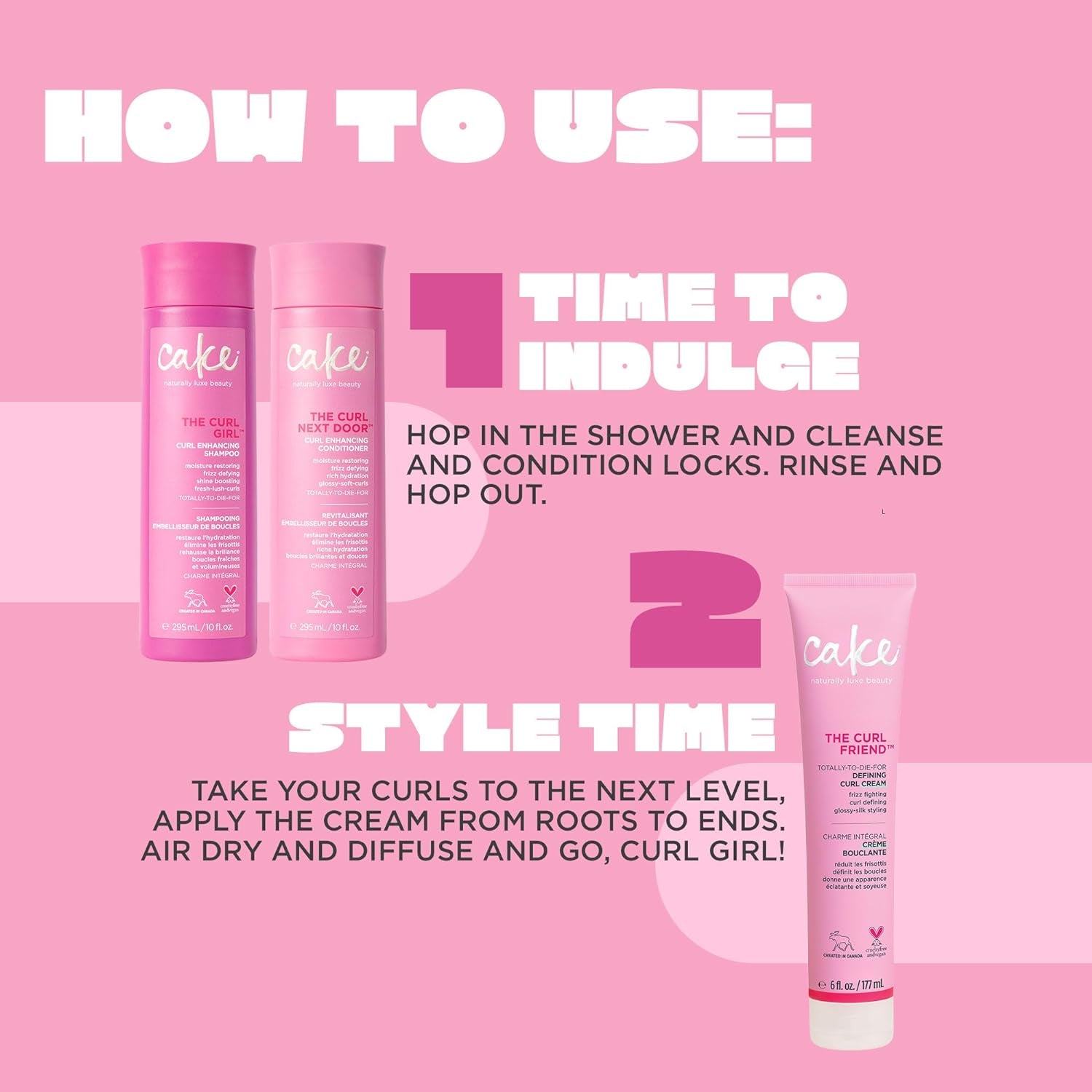 Curl Friend Curl Defining Shampoo, Conditioner & Cream Set - Avocado & Argan Oil Curly Hair Products - Anti-Frizz, Cruelty Free & Vegan Gift Set