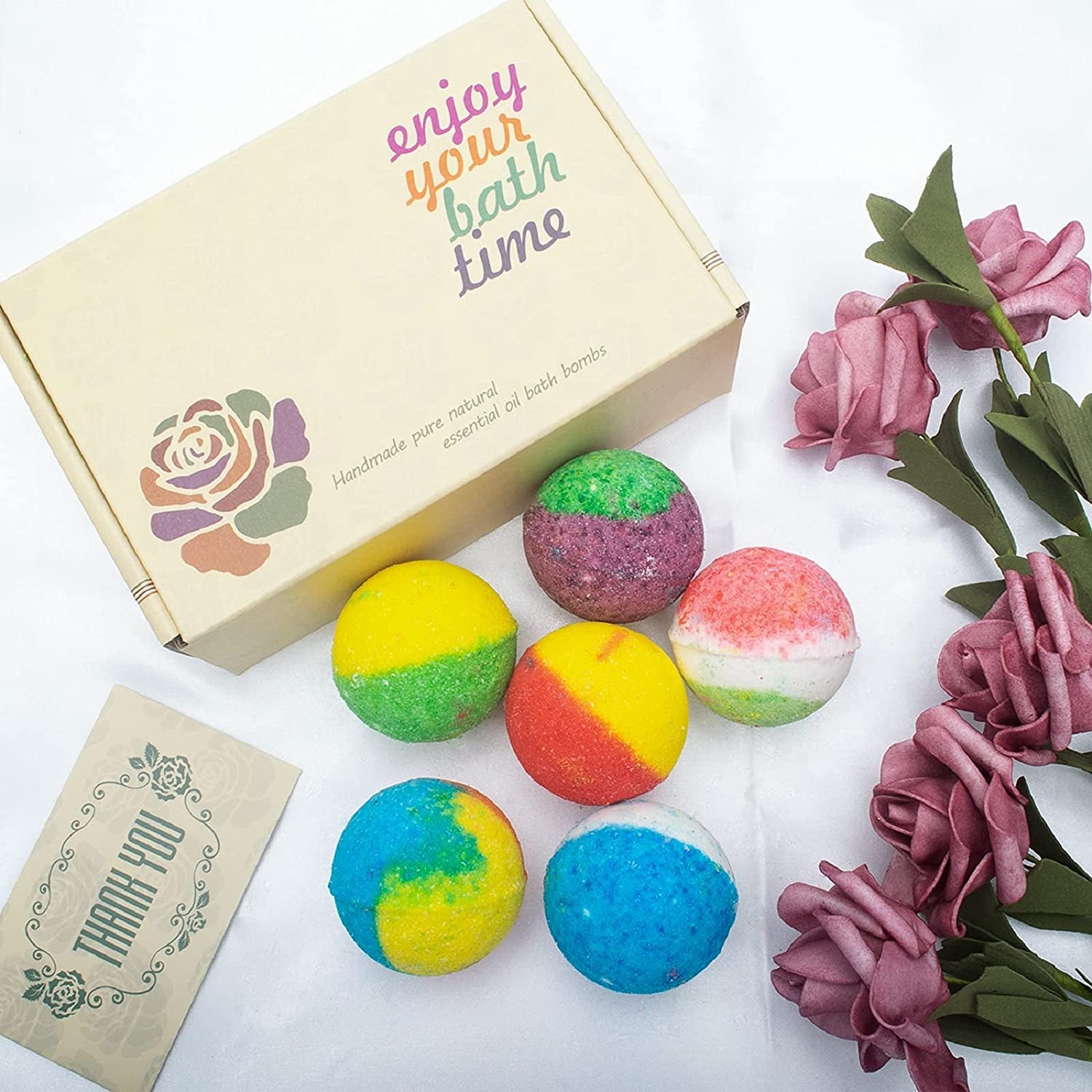 Organic Bath Bombs Gift Set, 24 Handmade Fizzies Rich in Essential Oil, Moisturize Dry Skin, Gifts Idea for Kids, Her/Him, Wife/Girlfriend, Birthday, Christmas, Mothers Day