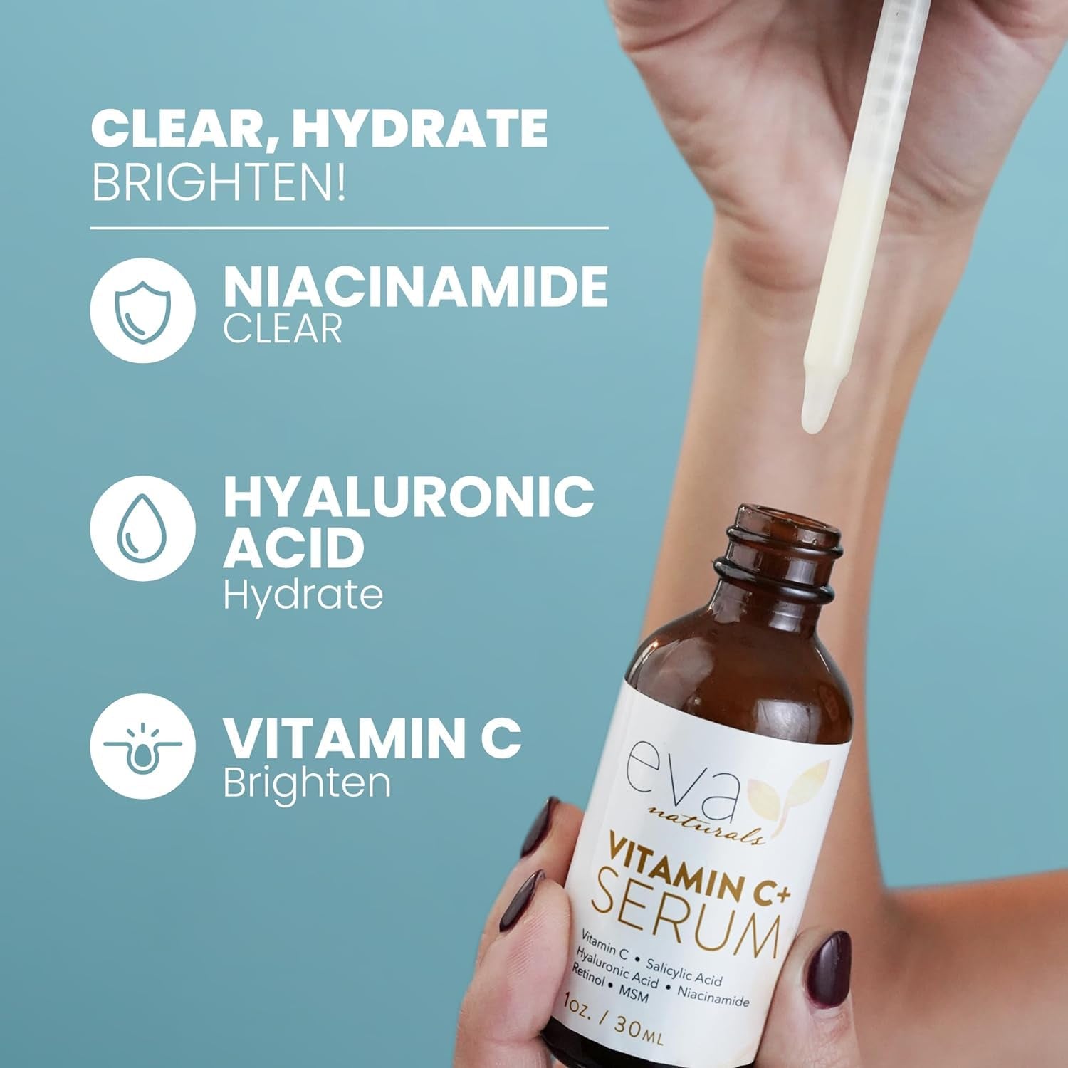 Vitamin C Serum for Face - Vitamin C Facial Serums with Hyaluronic Acid, Retinol, Niacinamide & Salicylic Acid - Vitamin C Face Oil - Skin Brightening Serum - anti Aging (2 Oz)