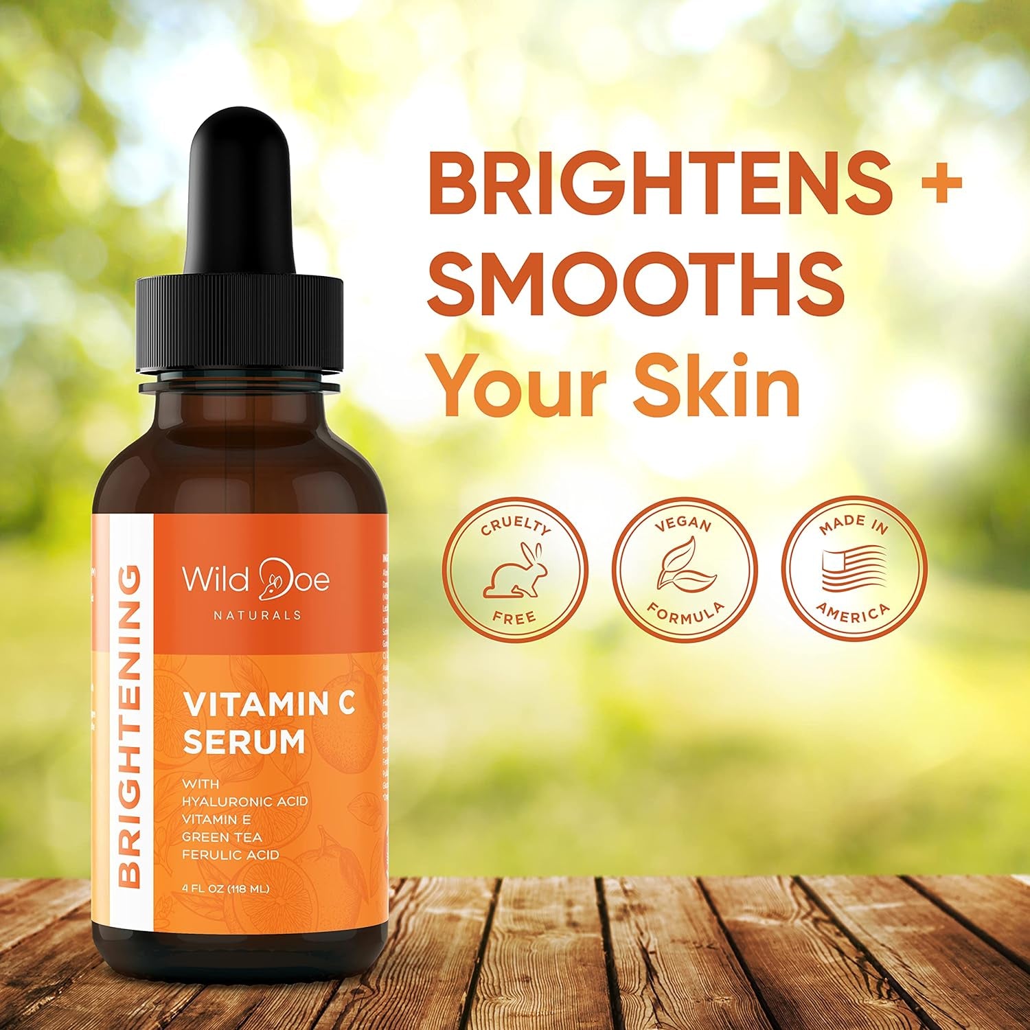 Vitamin C Serum for Face with Hyaluronic Acid - Firming anti Aging Serum, Pore Minimizer, Acne Scars and Dark Spot Remover for Face - Vitamin C Facial Serum + Ferulic Acid, Vitamin E, Green Tea -4 Oz