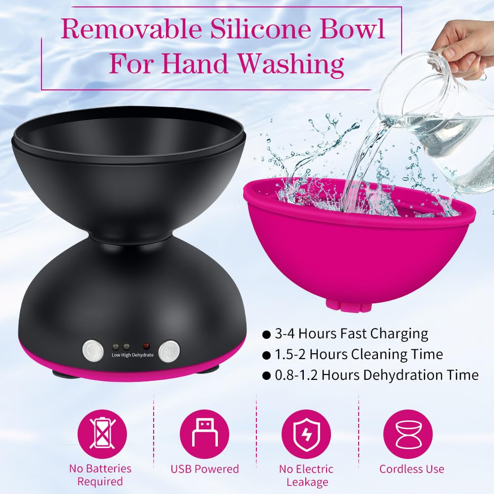Makeup Brush Cleaner Machine, Electric Makeup Brush Cleaner, 1200Mah USB Rechargeable Portable Automatic Make up Brush Cleaner Cleanser Machine, for All Size Cosmetic Brushes, Gift for Women Girls
