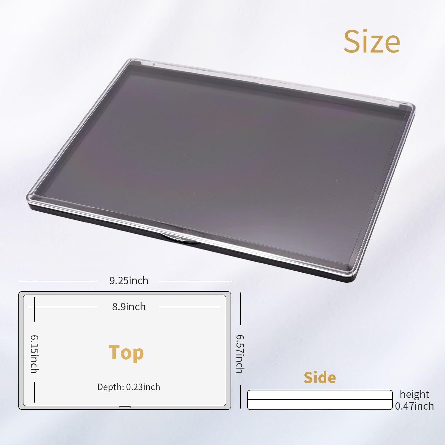 Magnetic Makeup Palette with Clear Top, Empty Eyeshadow Pan Dispensing Storage Box with 40Pcs Adhesive Metal Stickers for DIY Cosmetics Blush Powder(Xl Large - 9.25"X6.57")