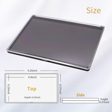 Magnetic Makeup Palette with Clear Top, Empty Eyeshadow Pan Dispensing Storage Box with 40Pcs Adhesive Metal Stickers for DIY Cosmetics Blush Powder(Xl Large - 9.25"X6.57")