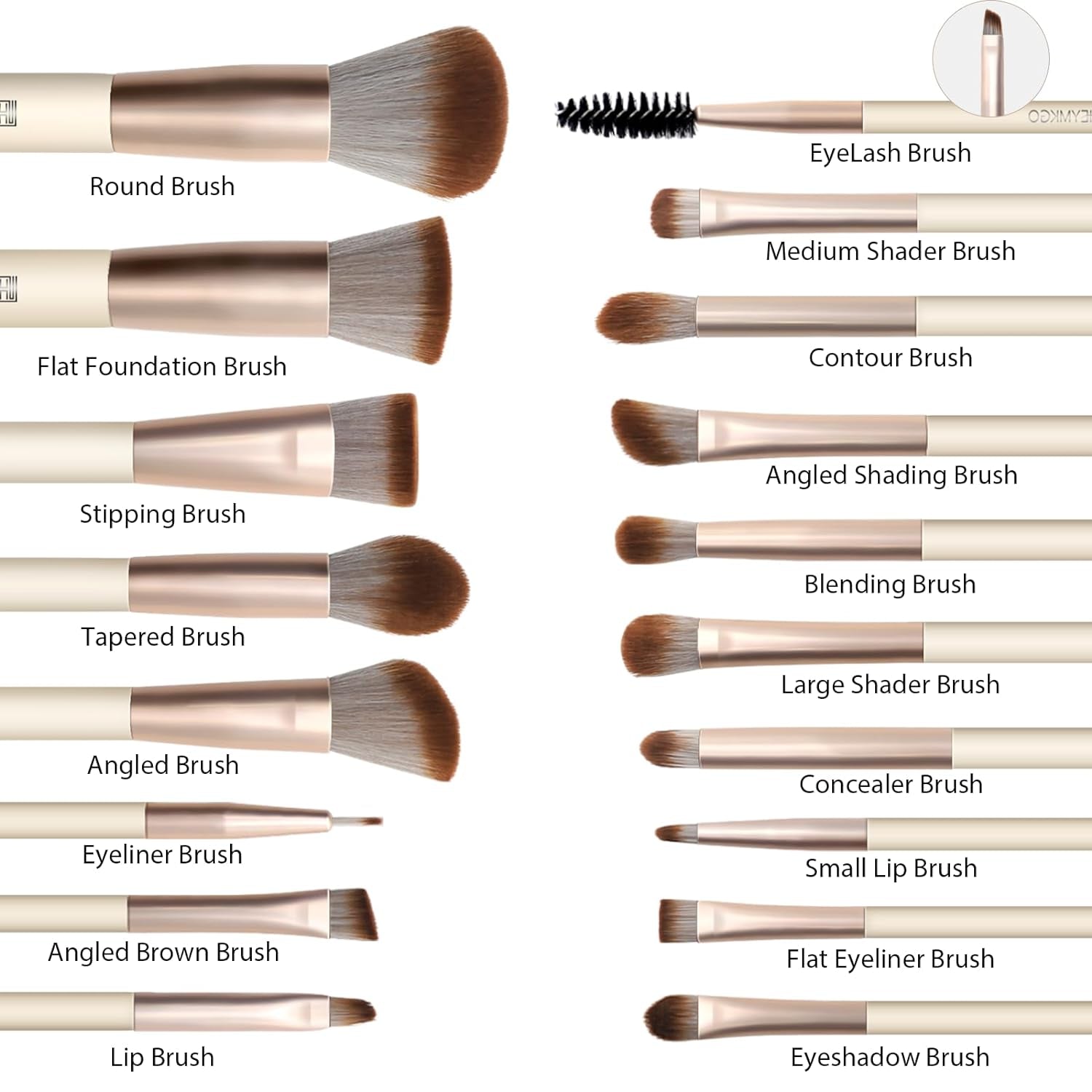 Makeup Brushes Set, 18Pcs Professional Makeup Brushes with 2 Powder Puff & Travel Bag, Premium Synthetic Foundation Powder Blush Blending Face Brush Kit, Eyeshadow Set Makeup Brushes & Tools
