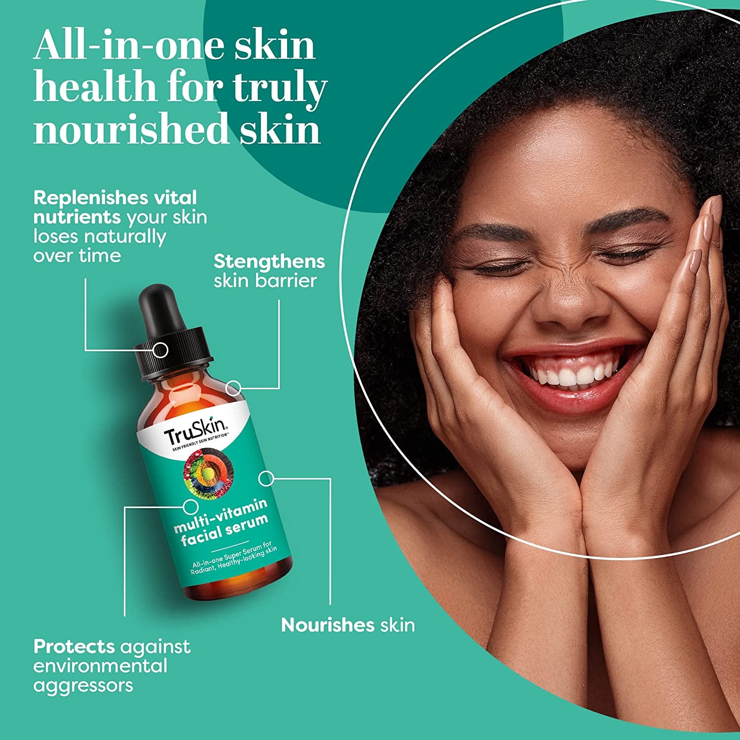Truskin Facial Serum with 11 Plant-Derived Vitamins & Minerals for Radiant, Healthy Skin
